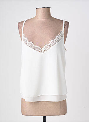 Top manches bretelles ajustables fines bretelles blanc RINASCIMENTO femme