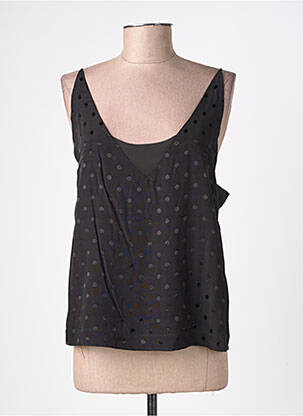 Top coupe fluide sans manche noir SUNCOO femme