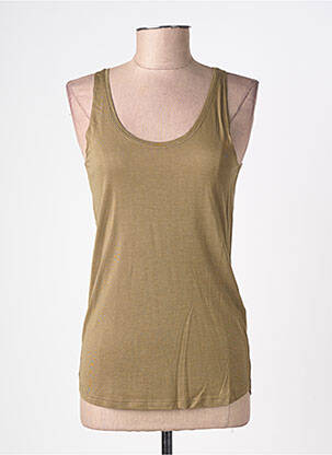 Débardeur stretch sans manche vert SCHOOL RAG femme