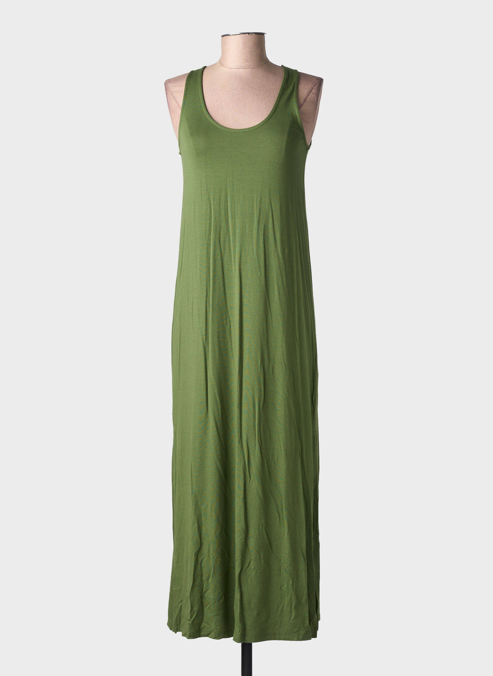 Robe longue sans manche sans manche vert YERSE femme