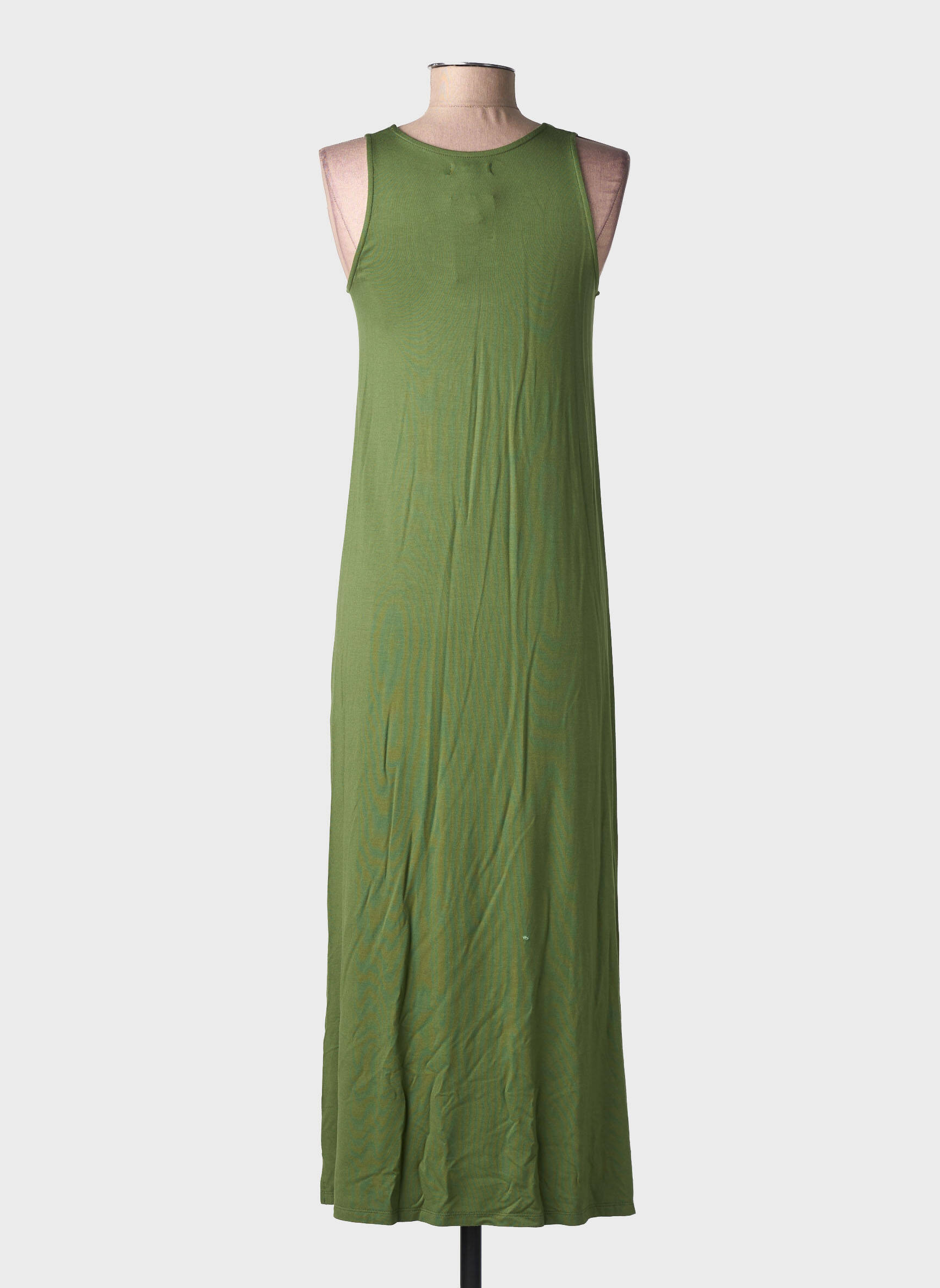 Robe longue sans manche sans manche vert YERSE femme