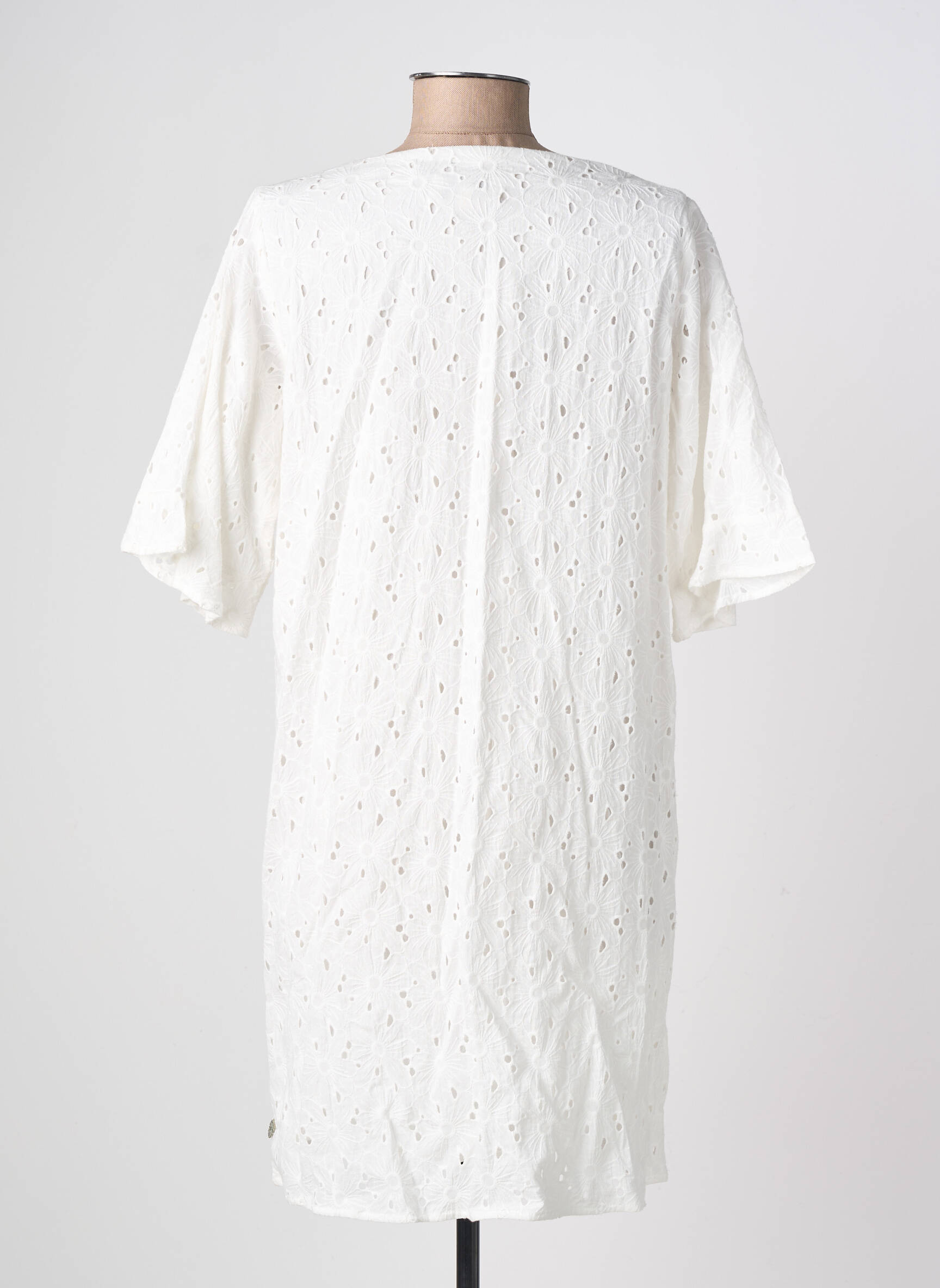 Robe mi-longue manches courtes manches courtes blanc FREEMAN T.PORTER femme
