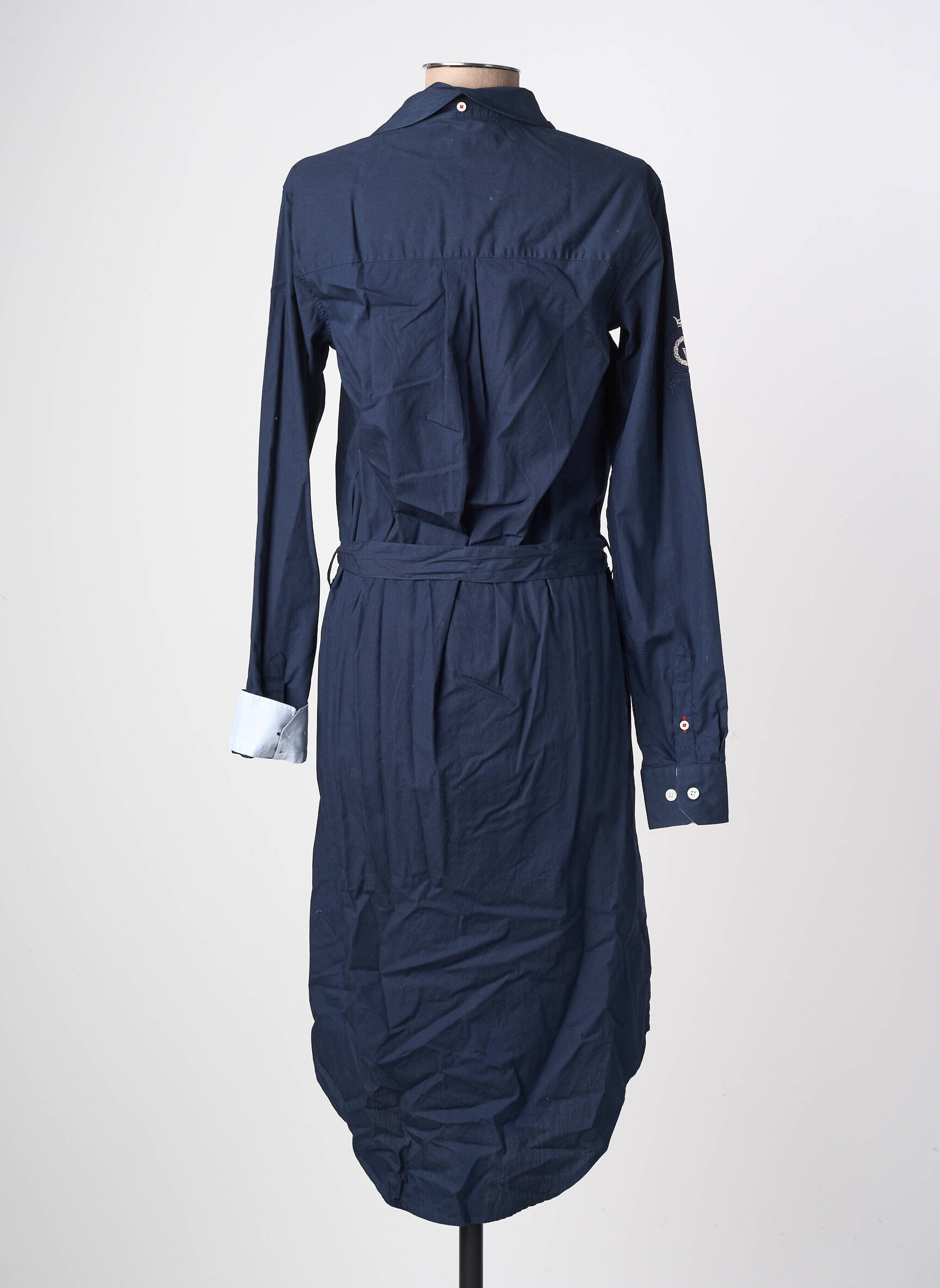 Robe mi-longue manches longues manches longues bleu BLACK WELLIS femme