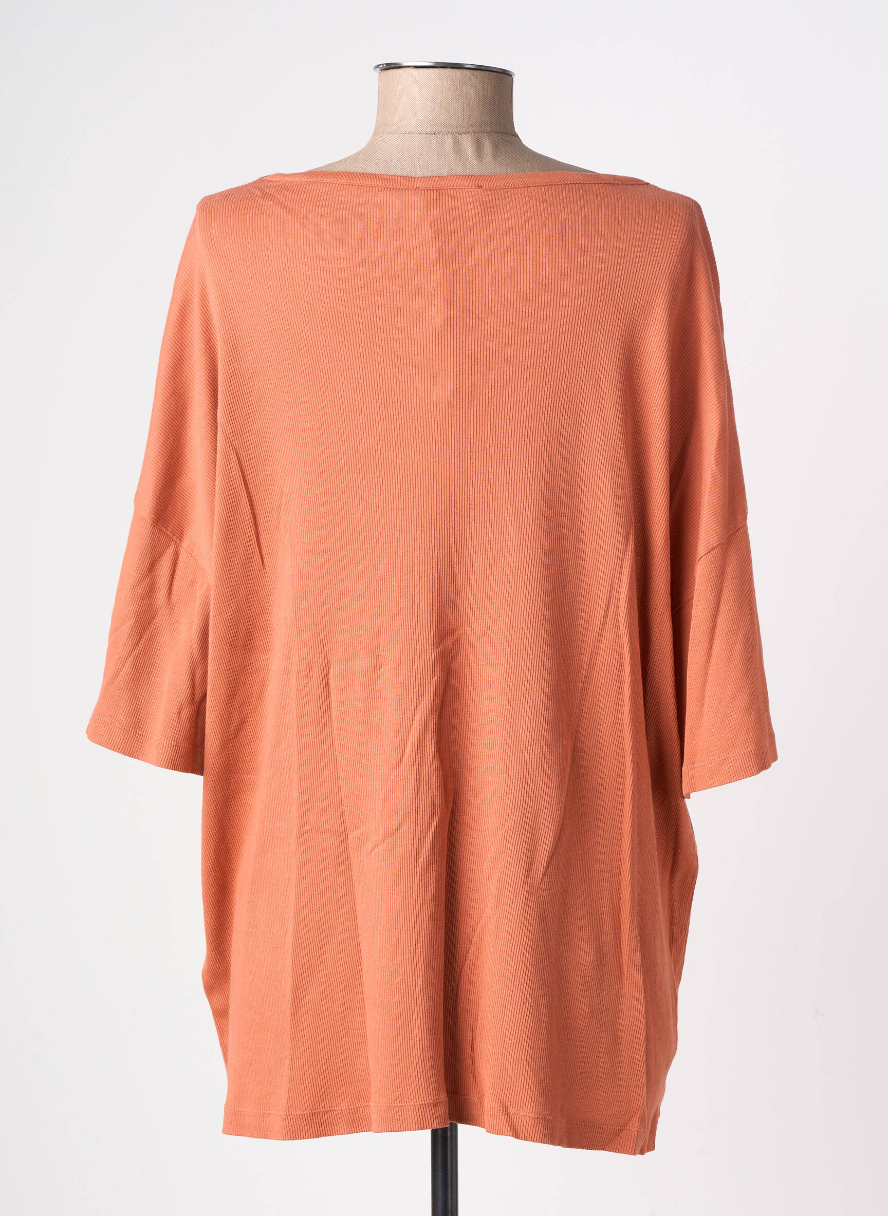 T-shirt stretch manches courtes orange AMERICAN VINTAGE femme