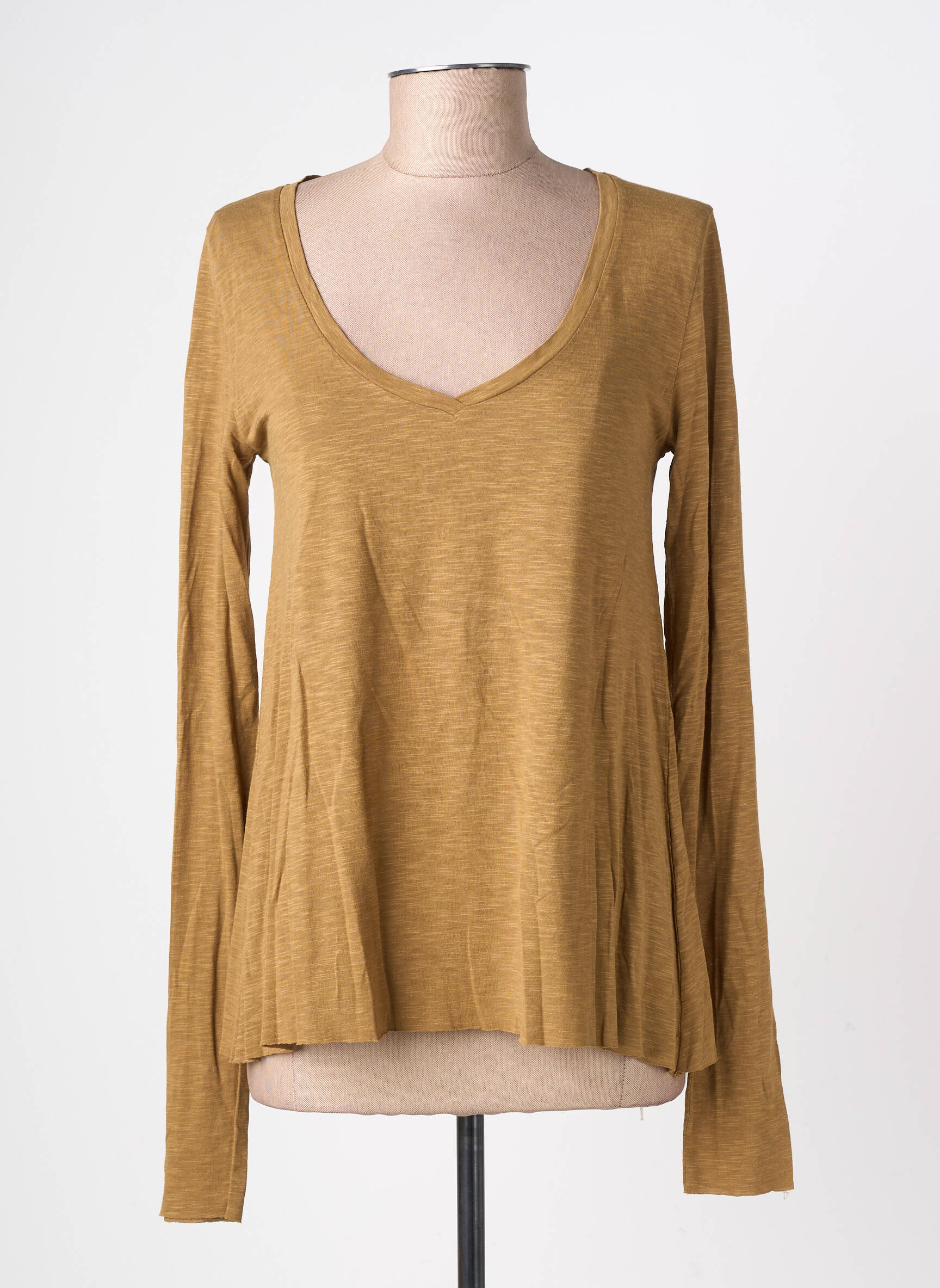 Top stretch manches longues vert AMERICAN VINTAGE femme