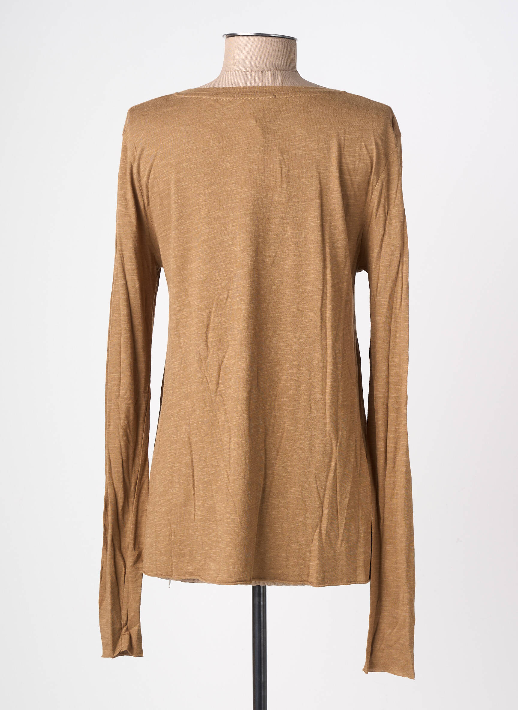 Top stretch manches longues marron AMERICAN VINTAGE femme
