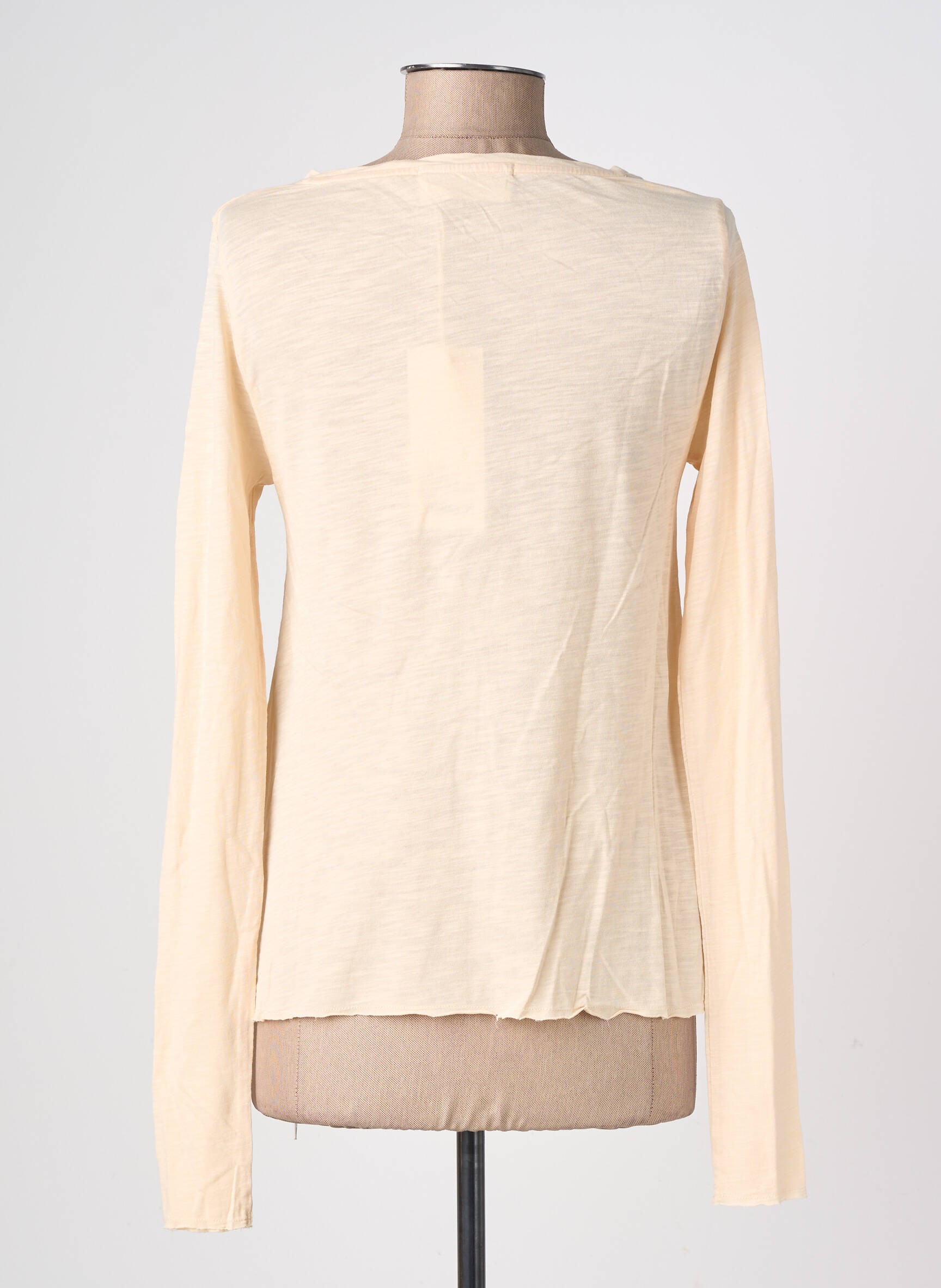 Top stretch manches longues beige clair AMERICAN VINTAGE femme