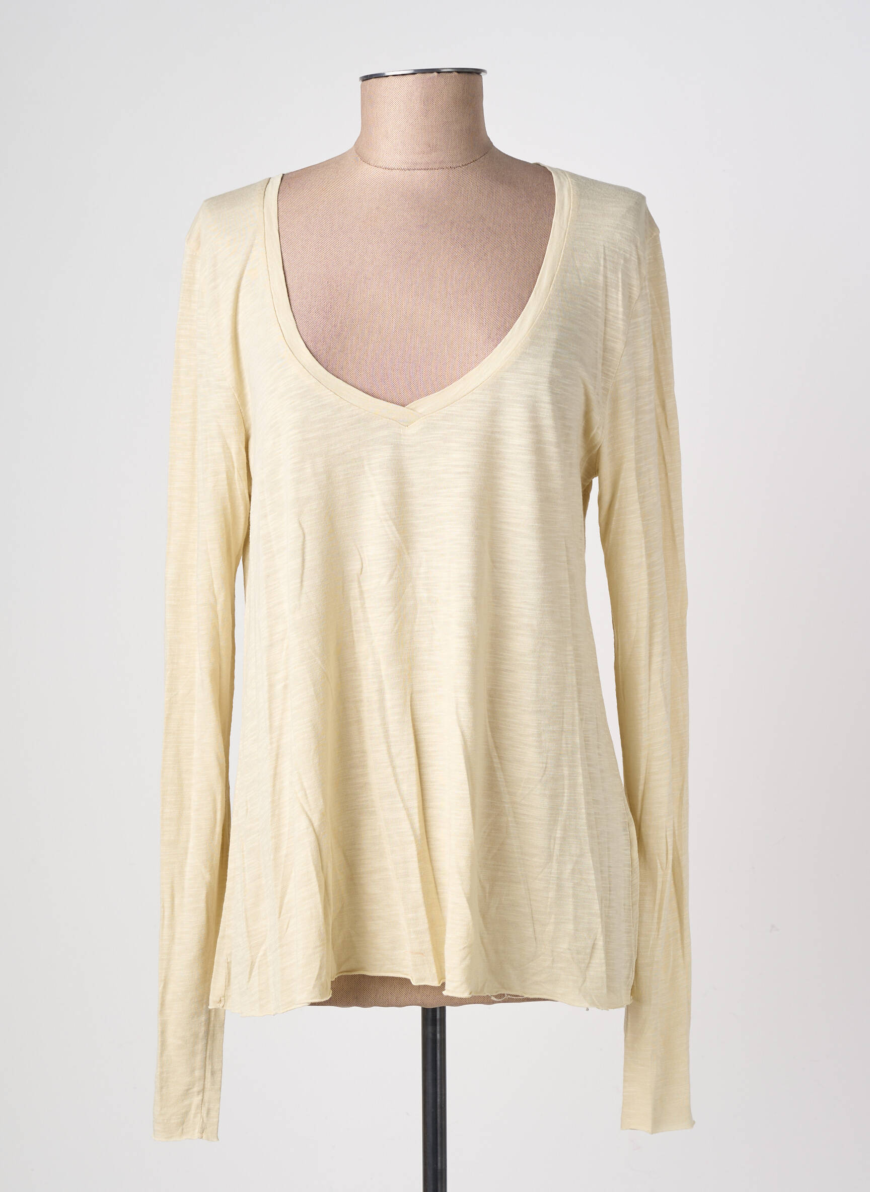 Top stretch manches longues vert clair AMERICAN VINTAGE femme