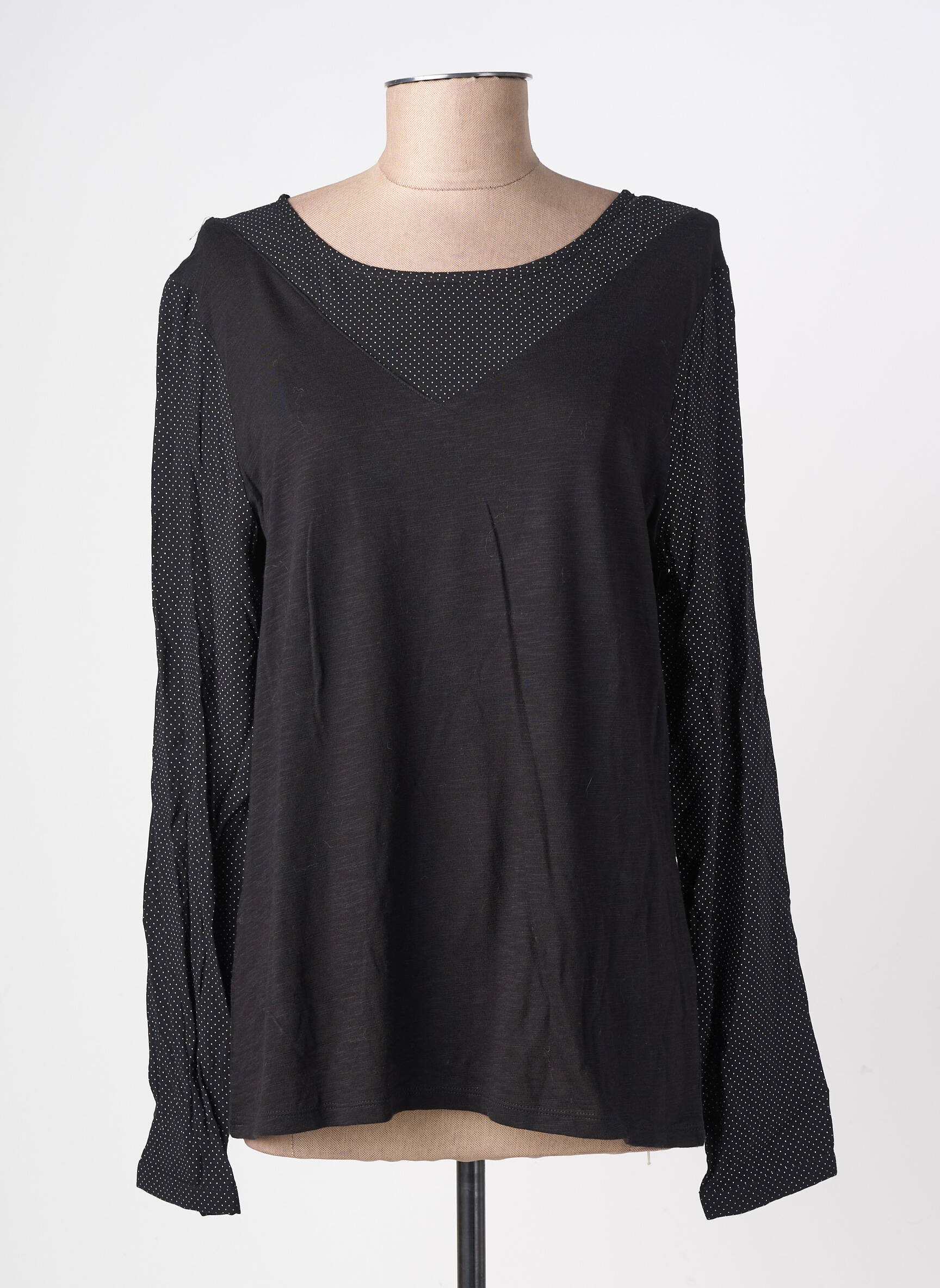 Top tissage jersey manches longues noir YERSE femme