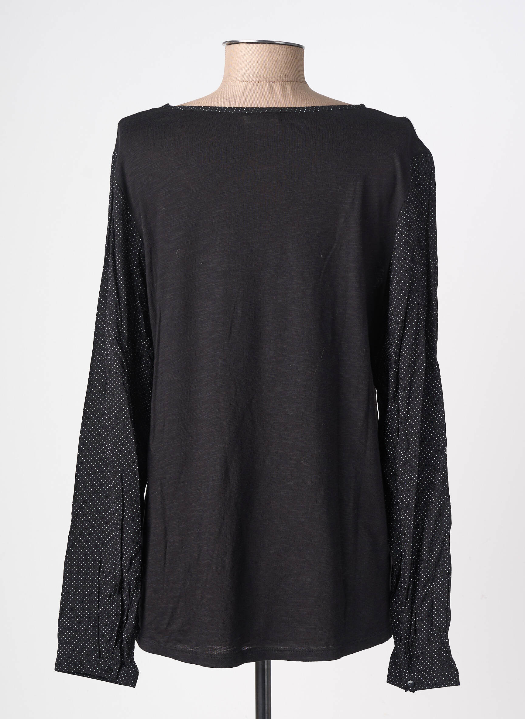 Top tissage jersey manches longues noir YERSE femme