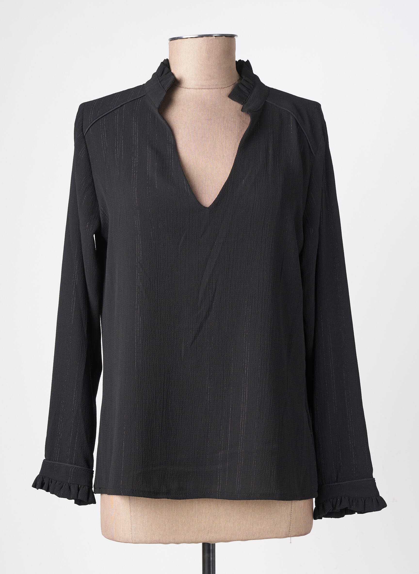Blouse manches longues manches longues noir MAMOUCHKA femme