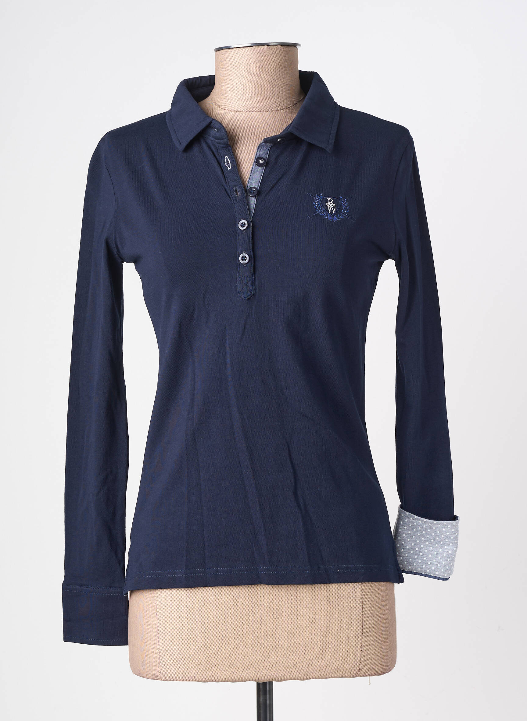 Polo manches longues manches longues bleu BLACK WELLIS femme