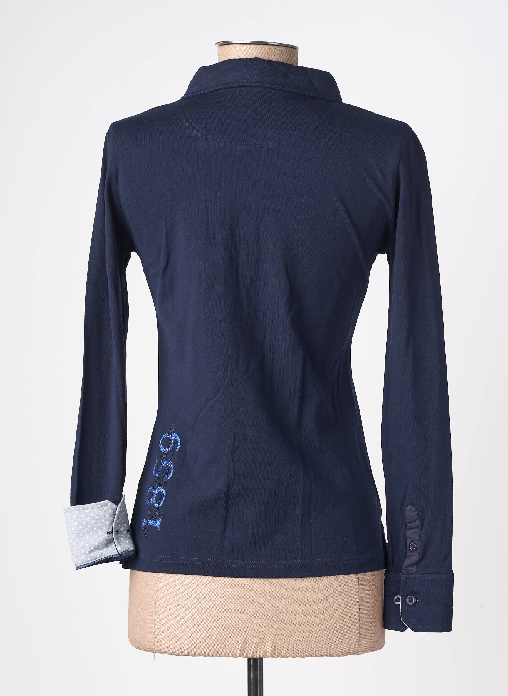 Polo manches longues manches longues bleu BLACK WELLIS femme