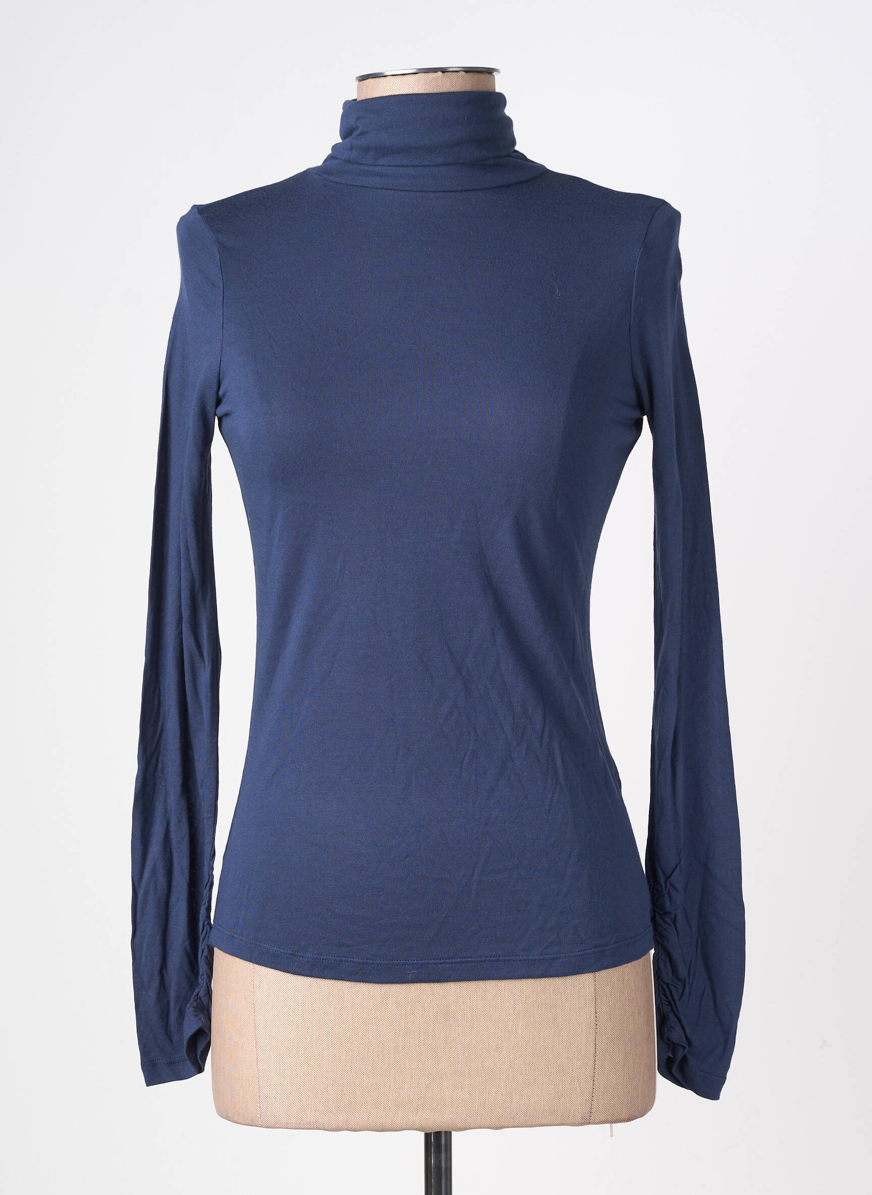Top tissage jersey manches longues bleu KANOPE femme