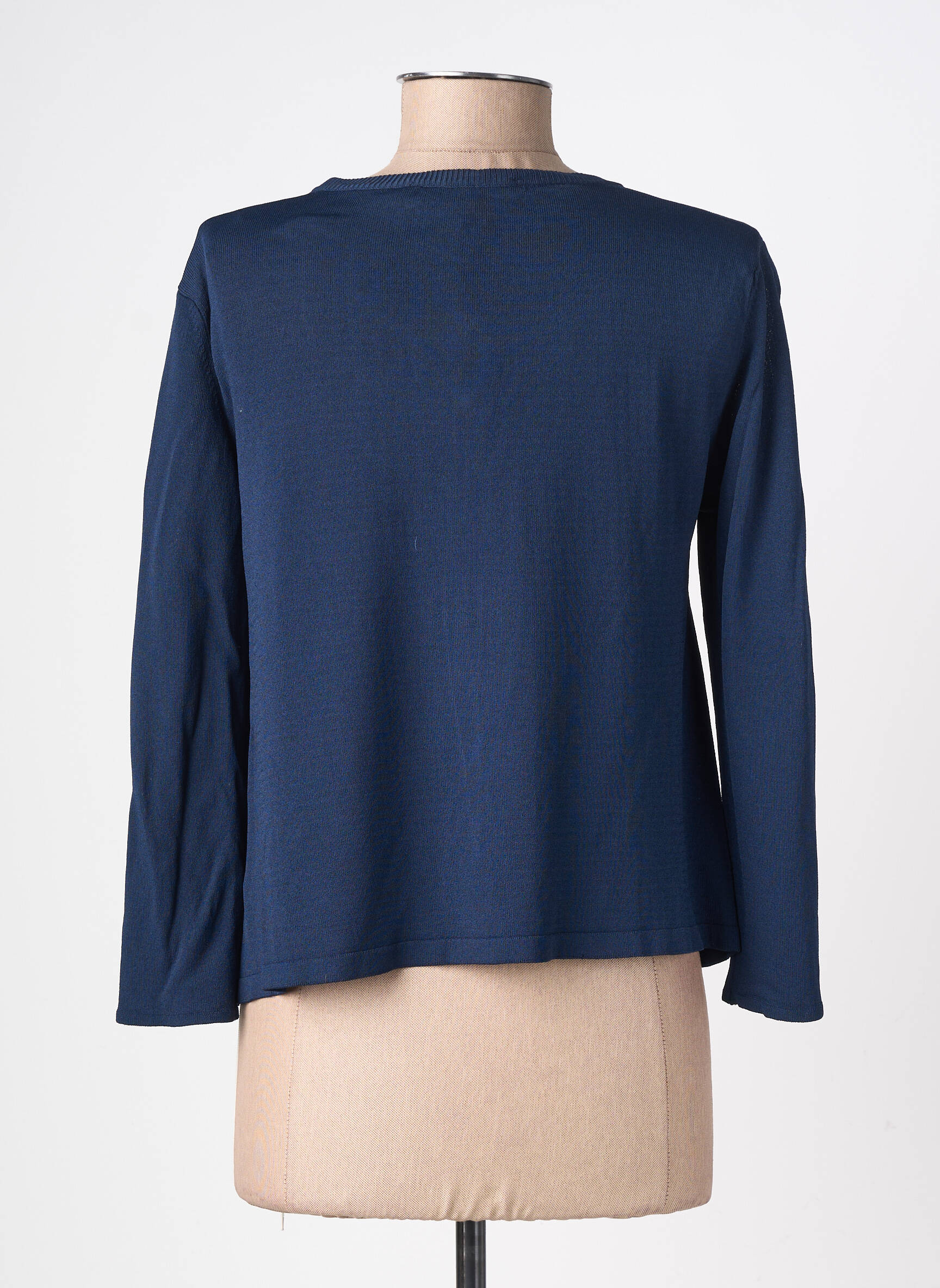 Gilet manches longues col rond bleu RINASCIMENTO femme