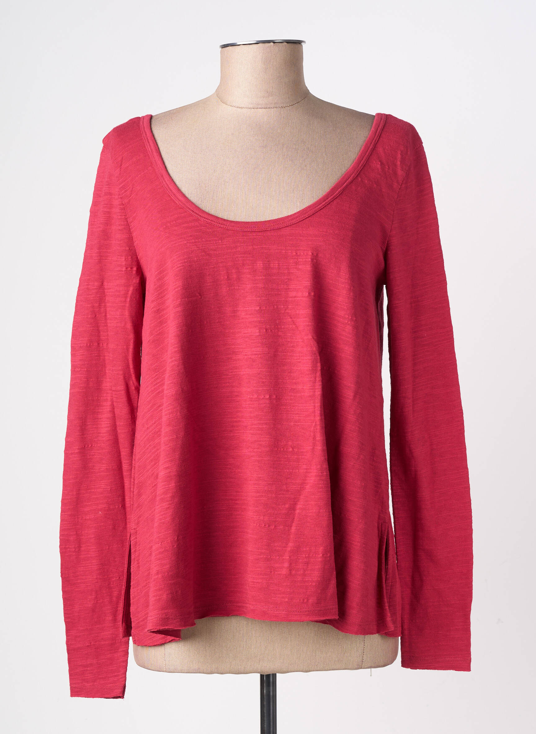 Top stretch manches longues rouge AMERICAN VINTAGE femme