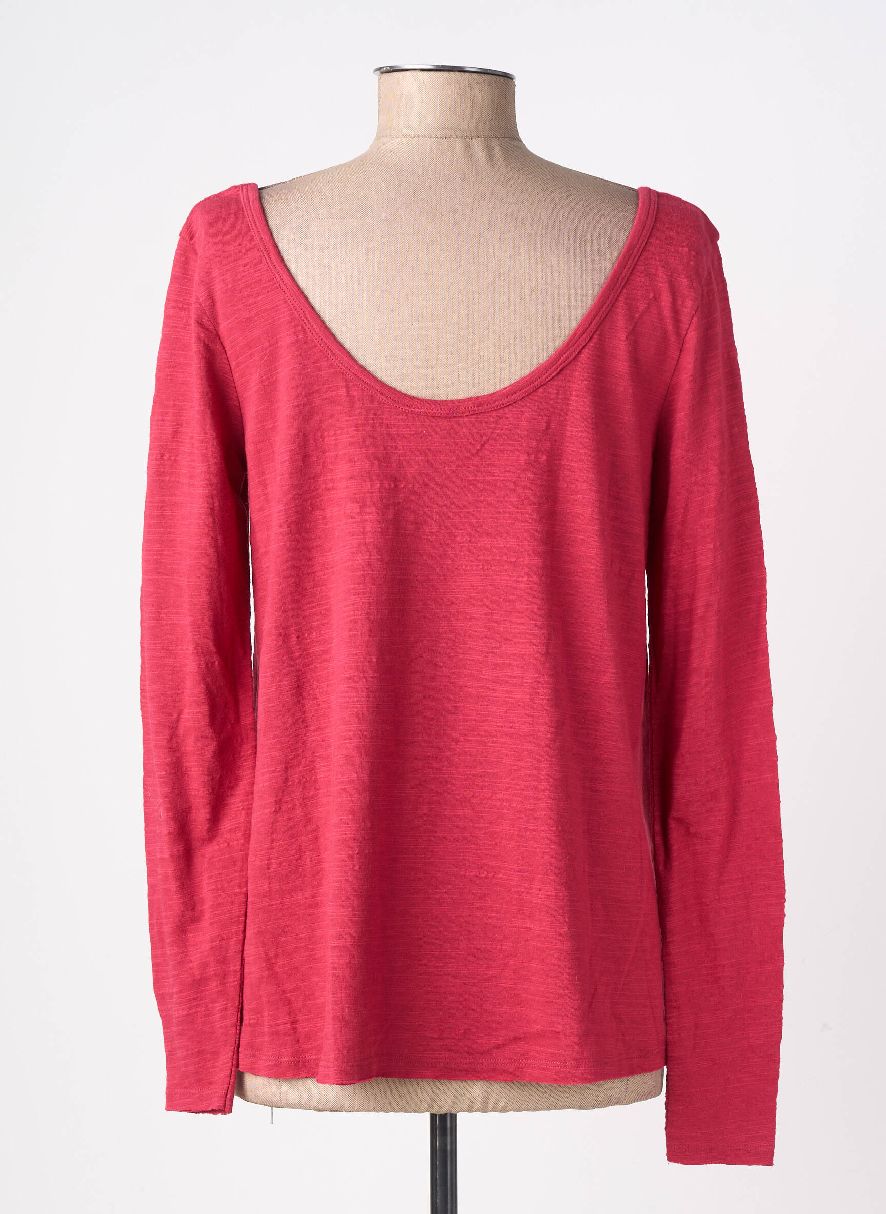 Top stretch manches longues rouge AMERICAN VINTAGE femme