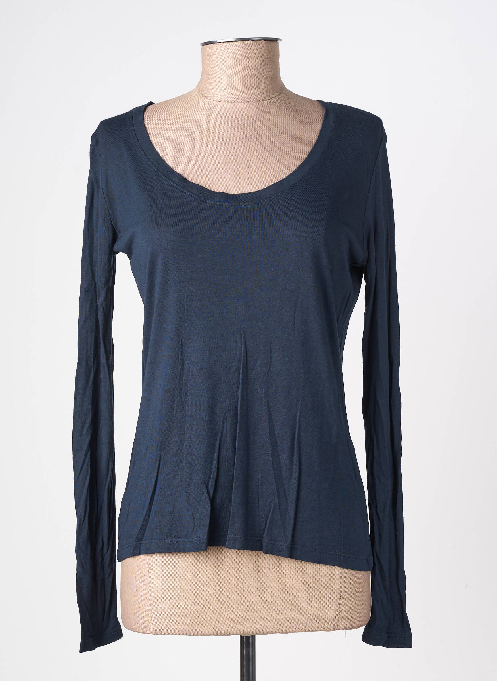 Top tissage jersey manches longues bleu SCHOOL RAG femme