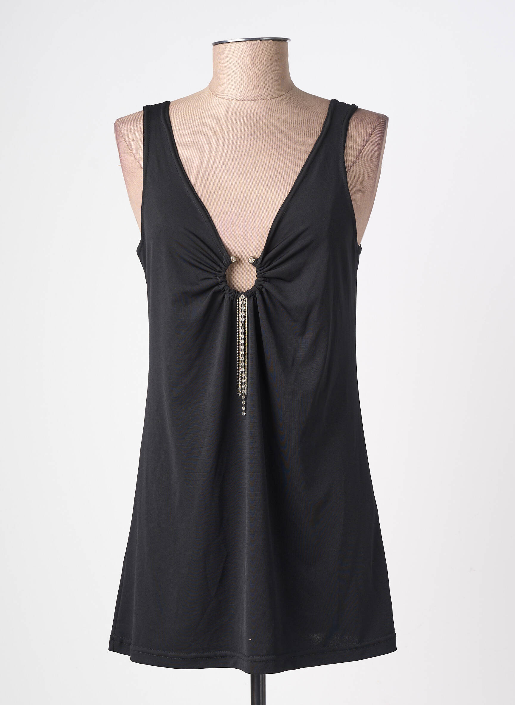 Top stretch sans manche noir JAD femme