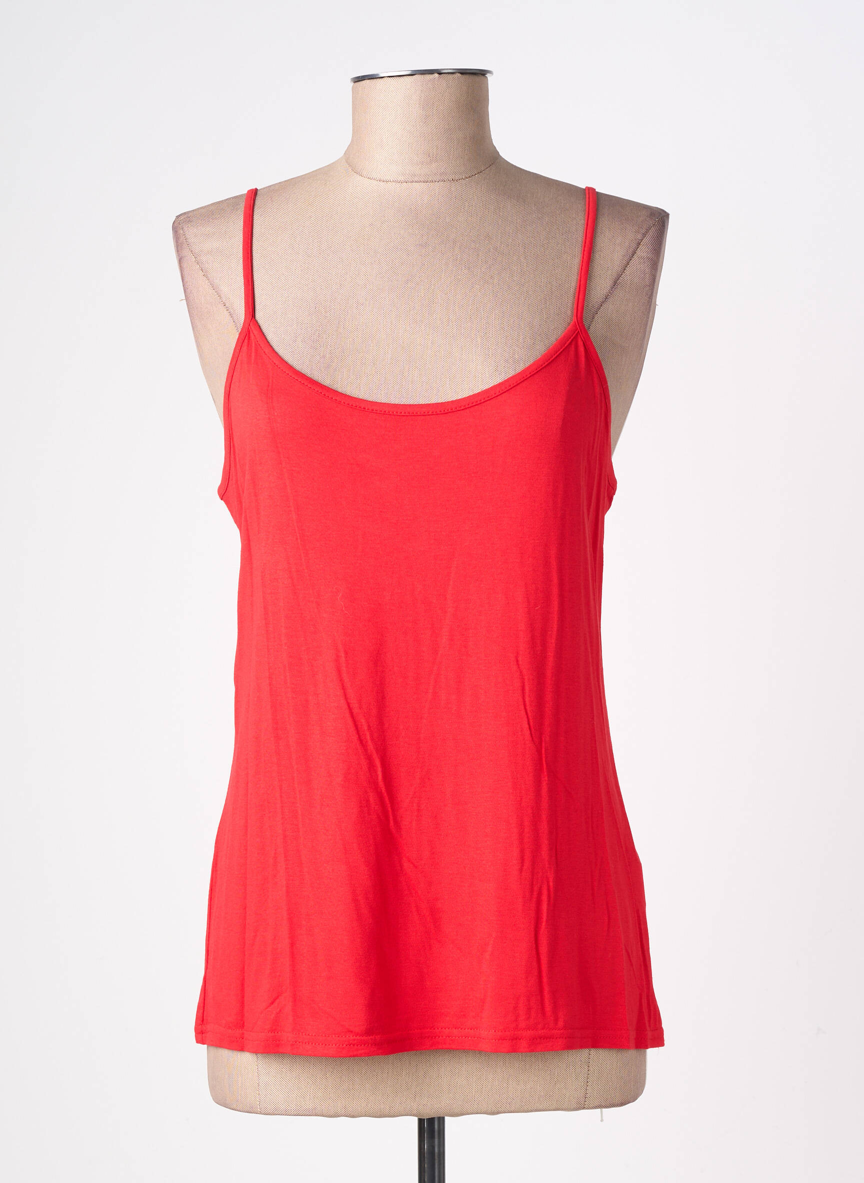 T-shirt stretch fines bretelles rouge VANGO femme