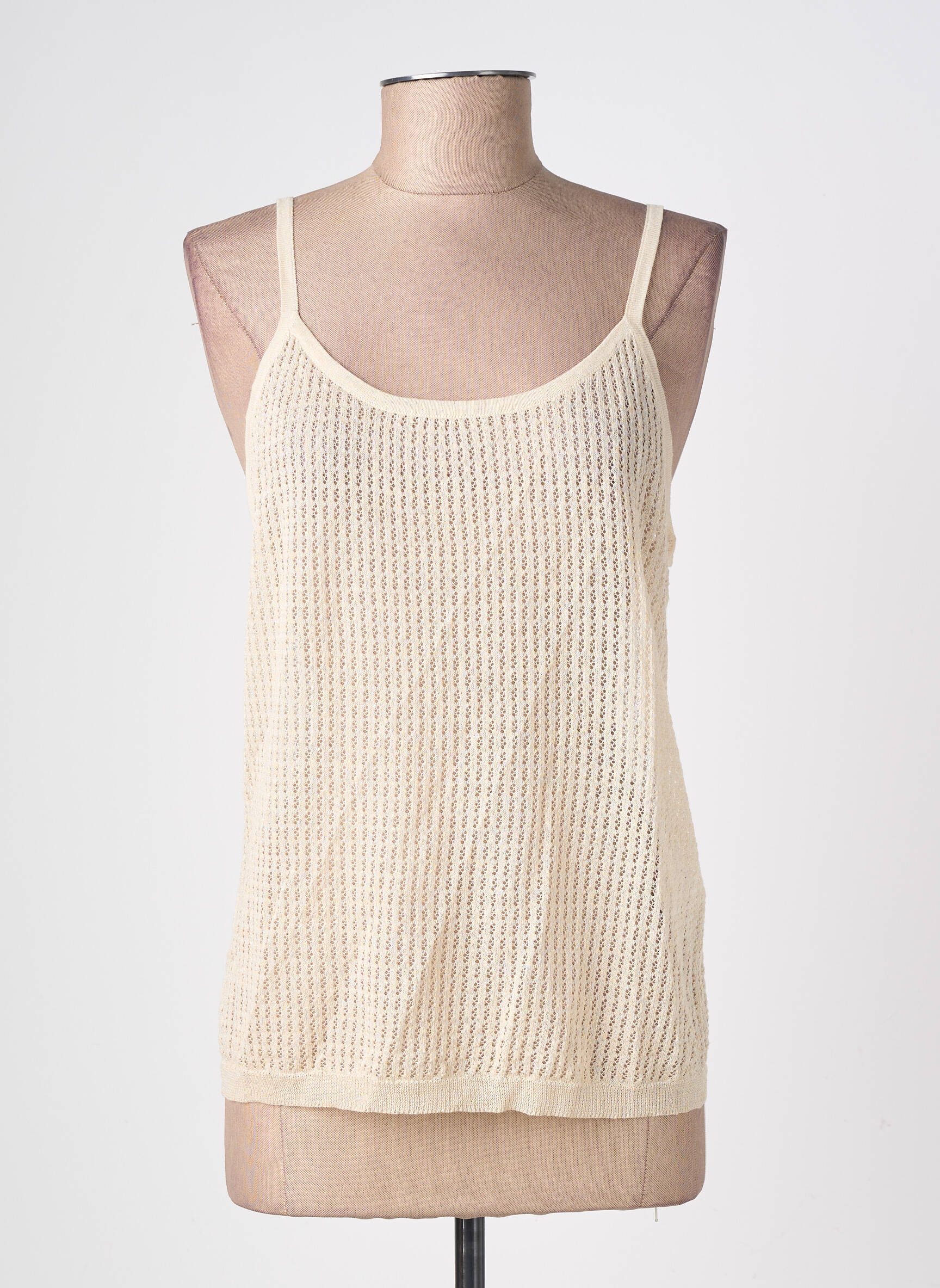 Top stretch fines bretelles beige SCHOOL RAG femme