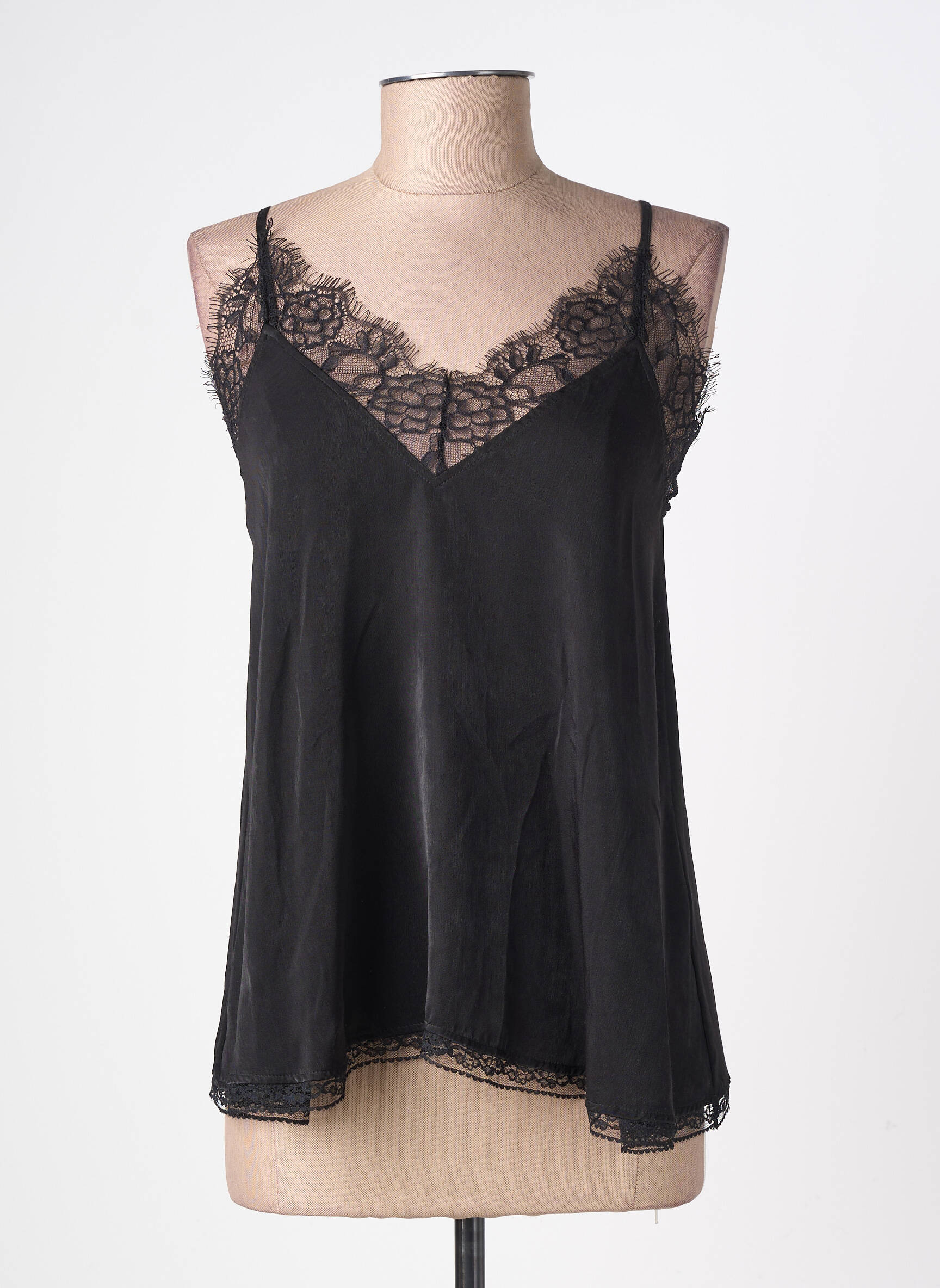Top manches bretelles ajustables fines bretelles noir SCHOOL RAG femme
