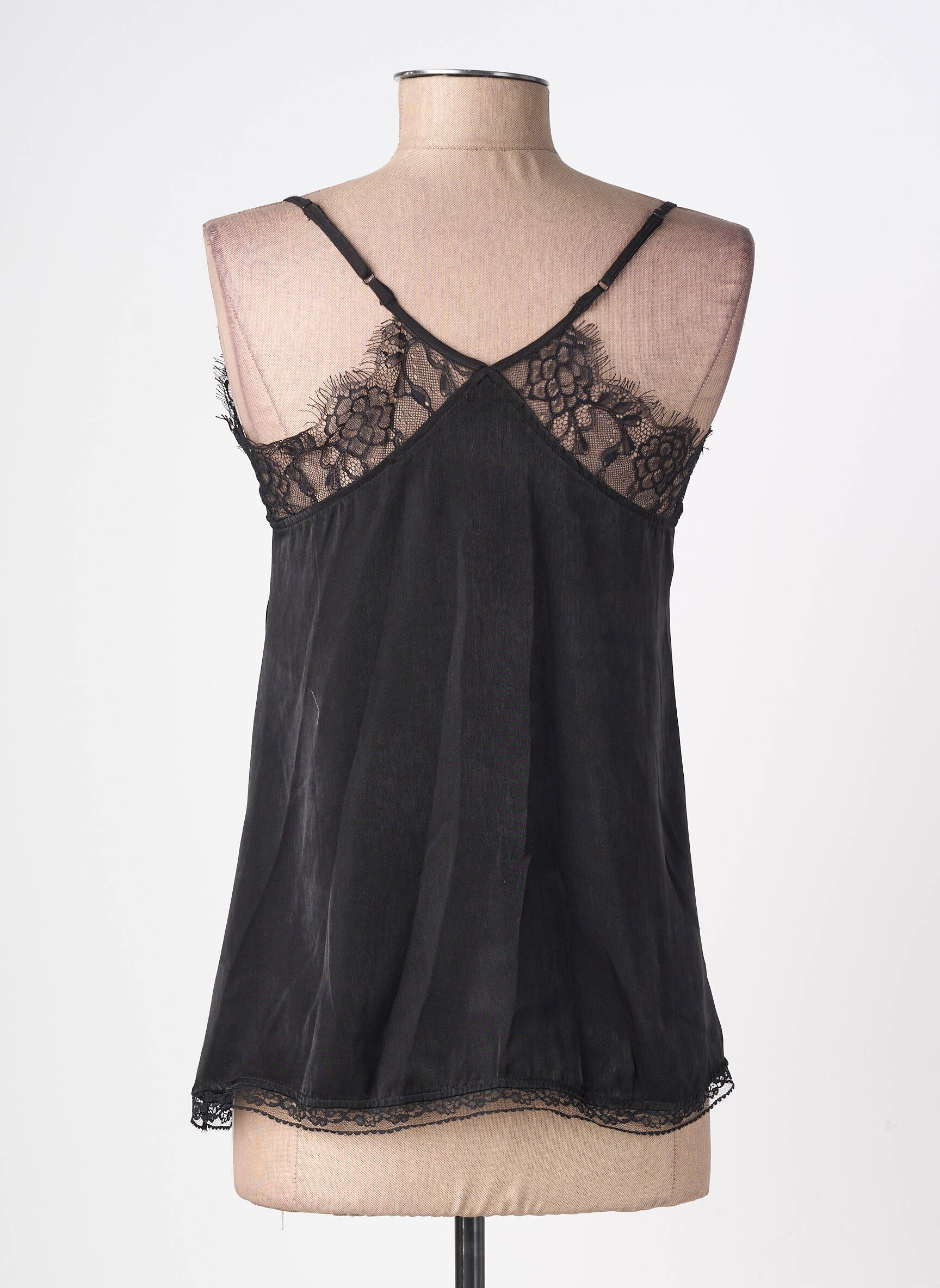 Top manches bretelles ajustables fines bretelles noir SCHOOL RAG femme
