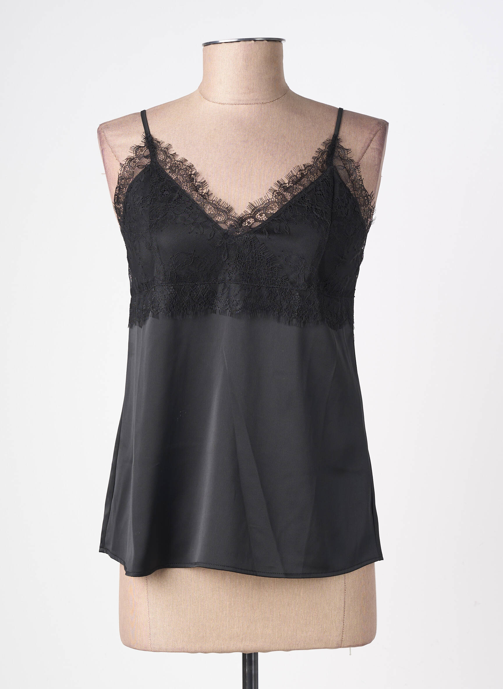 Top manches bretelles ajustables fines bretelles noir SCHOOL RAG femme