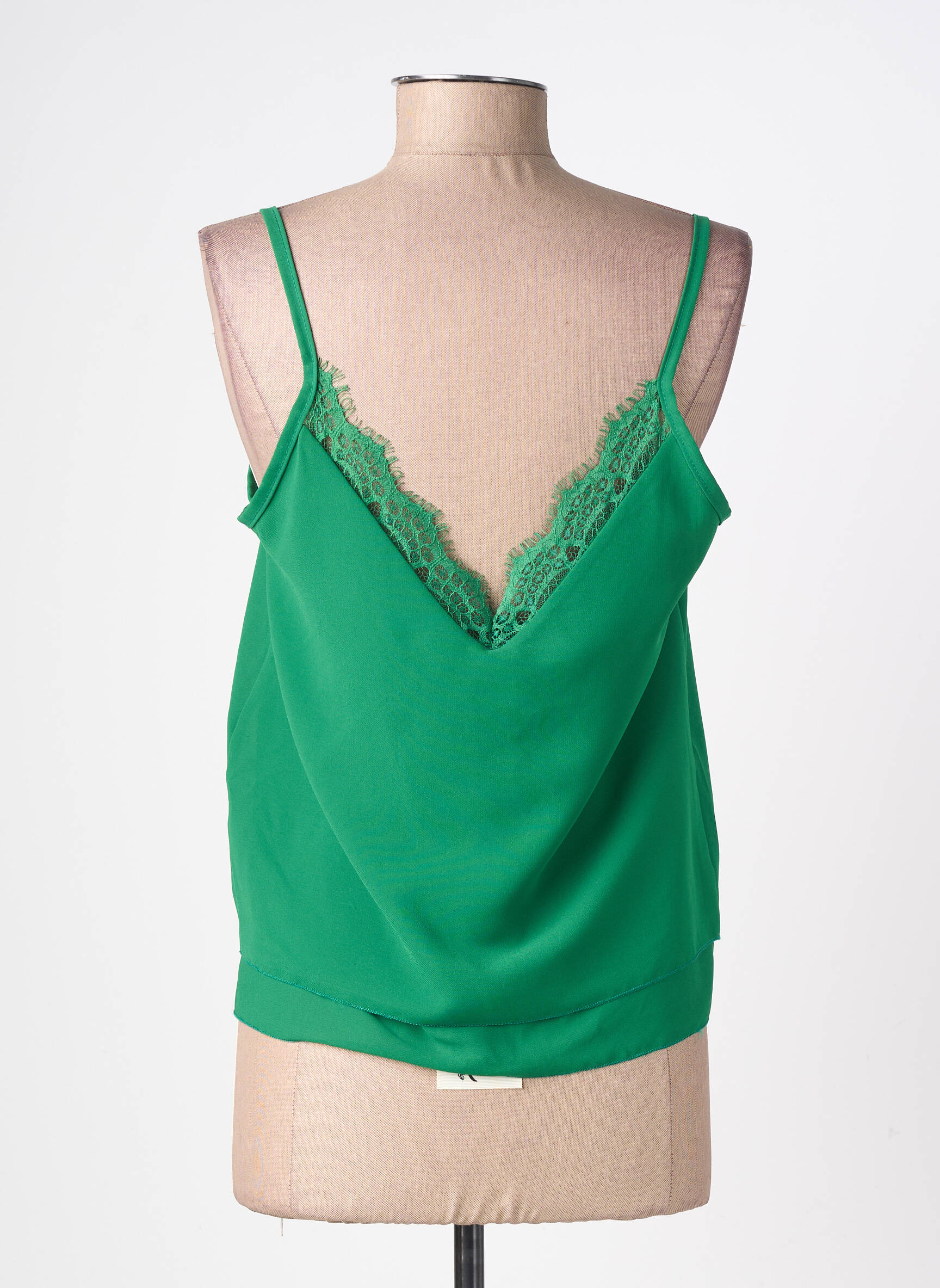 Top manches bretelles ajustables fines bretelles vert RINASCIMENTO femme