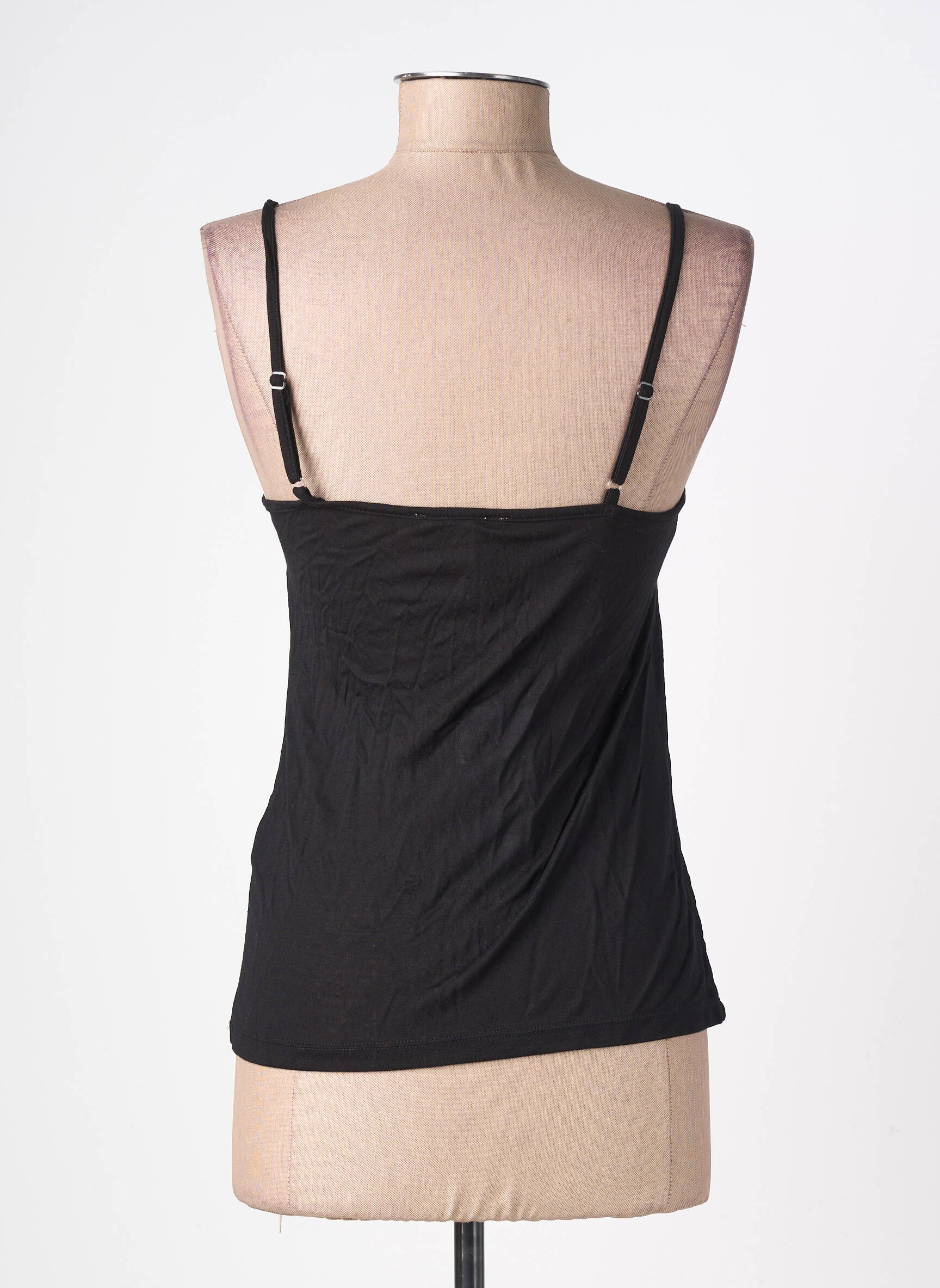 T-shirt stretch fines bretelles noir LPB LES PETITES BOMBES  femme
