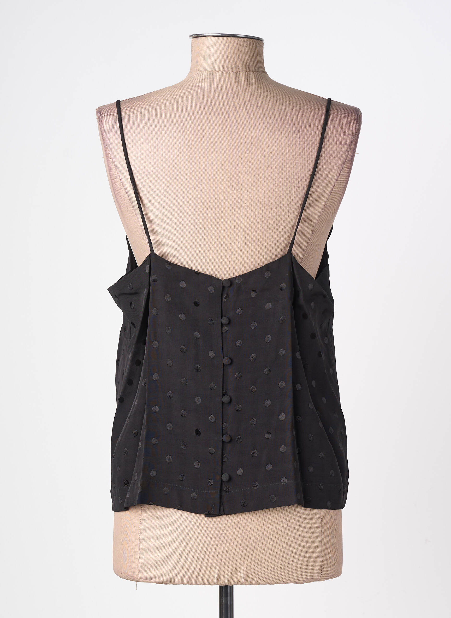 Top coupe fluide sans manche noir SUNCOO femme