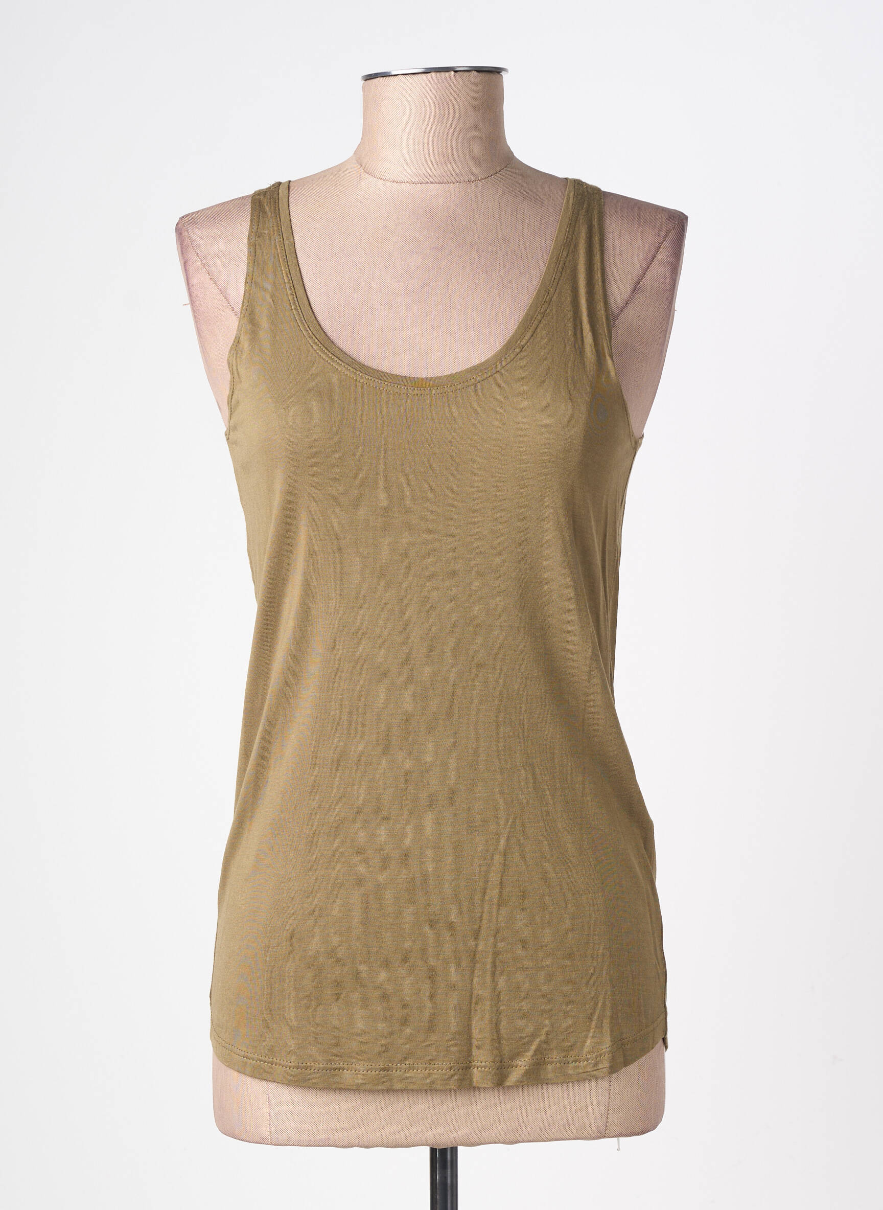 Débardeur stretch sans manche vert SCHOOL RAG femme