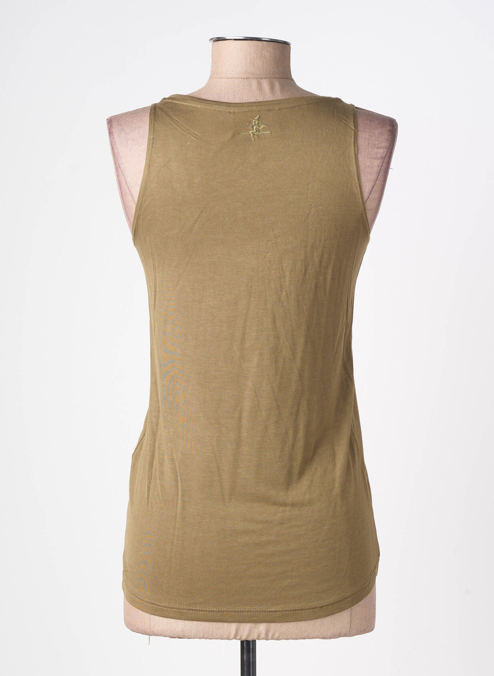 Débardeur stretch sans manche vert SCHOOL RAG femme