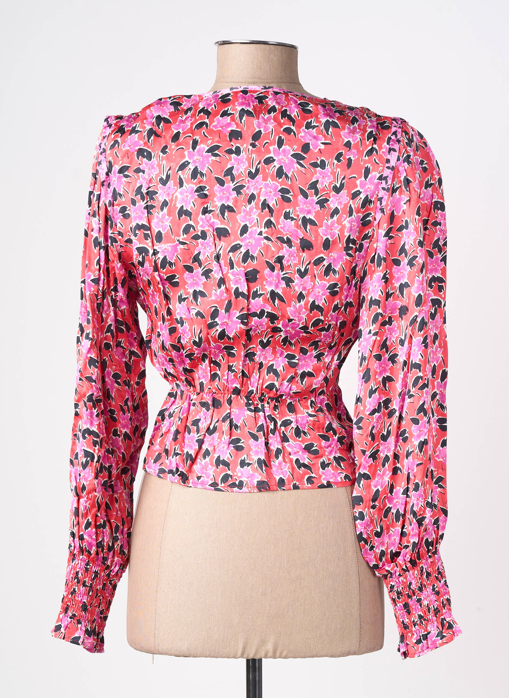 Top coupe cintrée manches longues rose SUNCOO femme