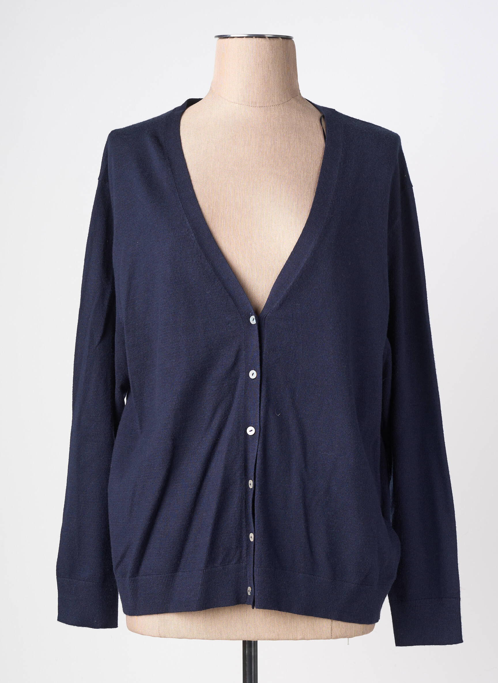 Gilet manches longues resserrée sur le bas bleu STREET ONE femme