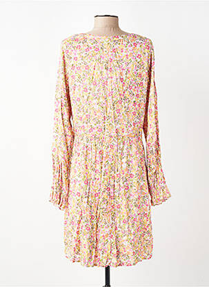 Robe mi-longue coupe fluide manches longues rose LPB LES PETITES BOMBES  femme