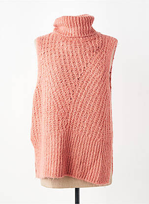 Pull coupe droite sans manche rose RUE MAZARINE femme
