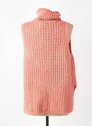 Pull coupe droite sans manche rose RUE MAZARINE femme
