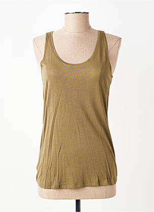 Débardeur stretch sans manche vert SCHOOL RAG femme
