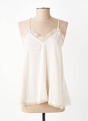 Top manches bretelles ajustables fines bretelles beige SCHOOL RAG femme