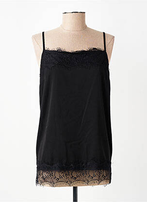 Top coupe fluide fines bretelles noir RINASCIMENTO femme