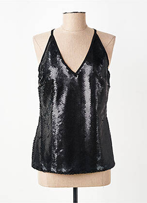 Top coupe cintrée sans manche noir RINASCIMENTO femme
