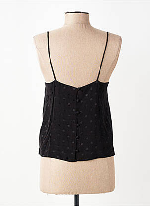 Top coupe cintrée sans manche noir SUNCOO femme