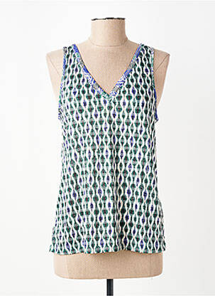 Top tissage jersey sans manche vert LOLA ESPELETA femme