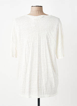 T-shirt col v manches courtes blanc INDI & COLD femme