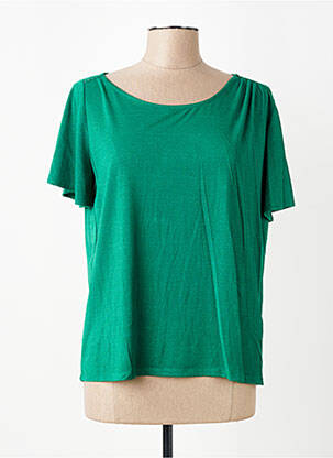Top stretch manches courtes vert LOLA ESPELETA femme