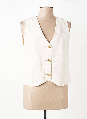 Gilet sans manche coupe cintrée beige INDI & COLD femme