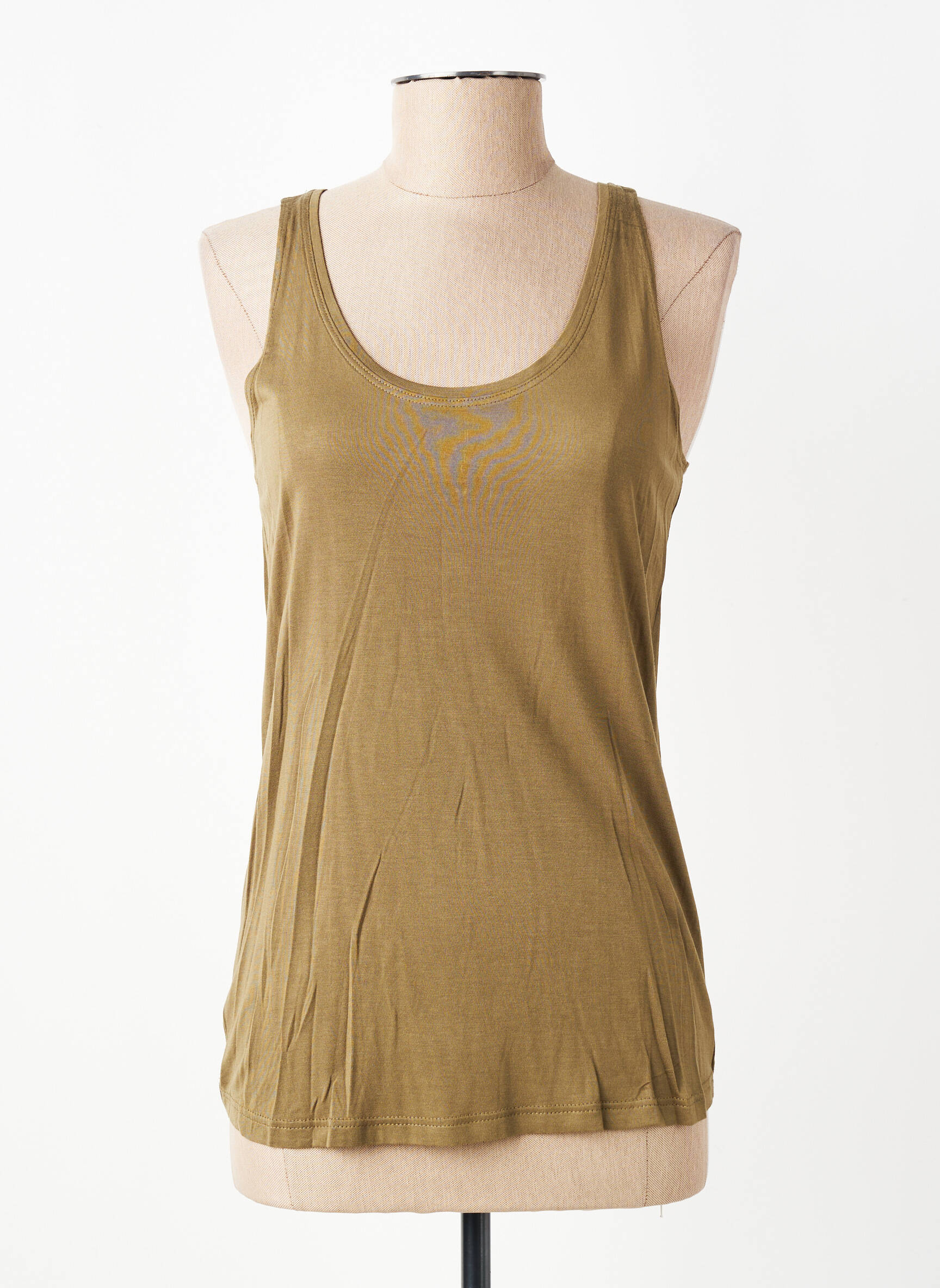 Débardeur stretch sans manche vert SCHOOL RAG femme