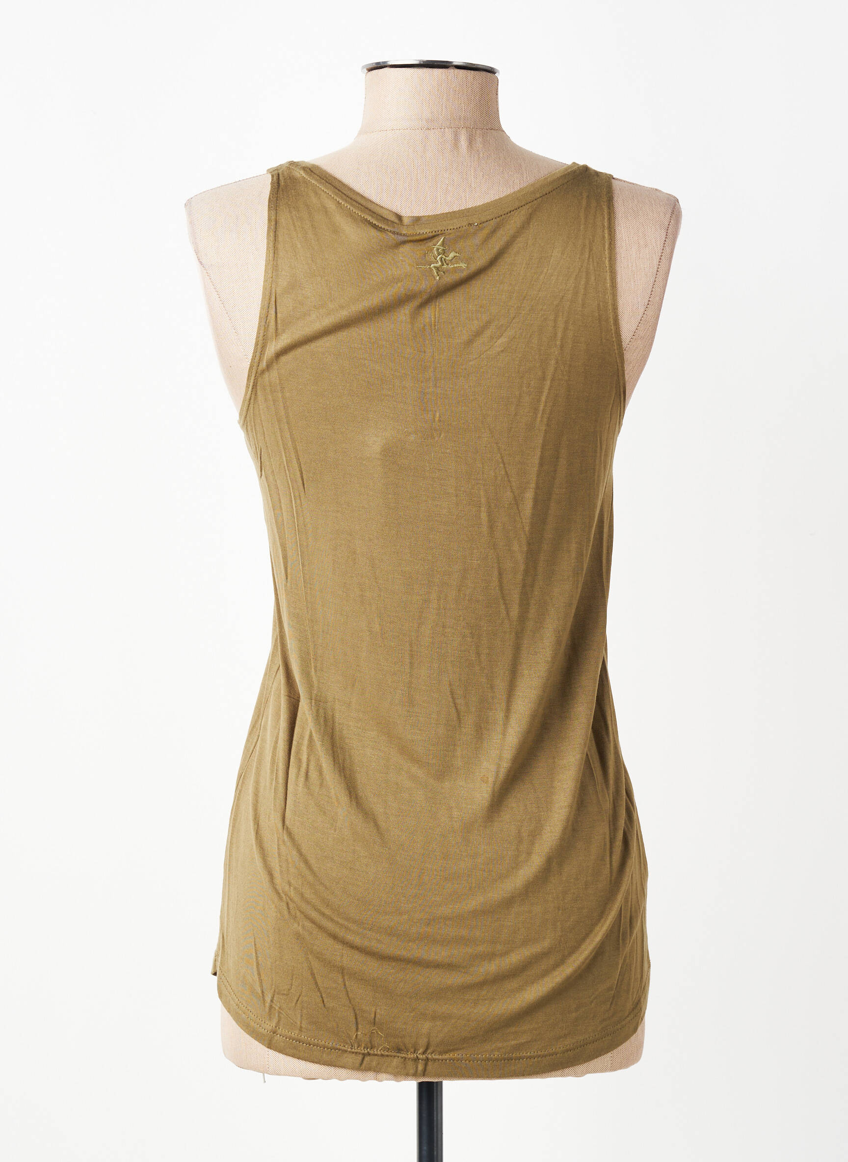 Débardeur stretch sans manche vert SCHOOL RAG femme