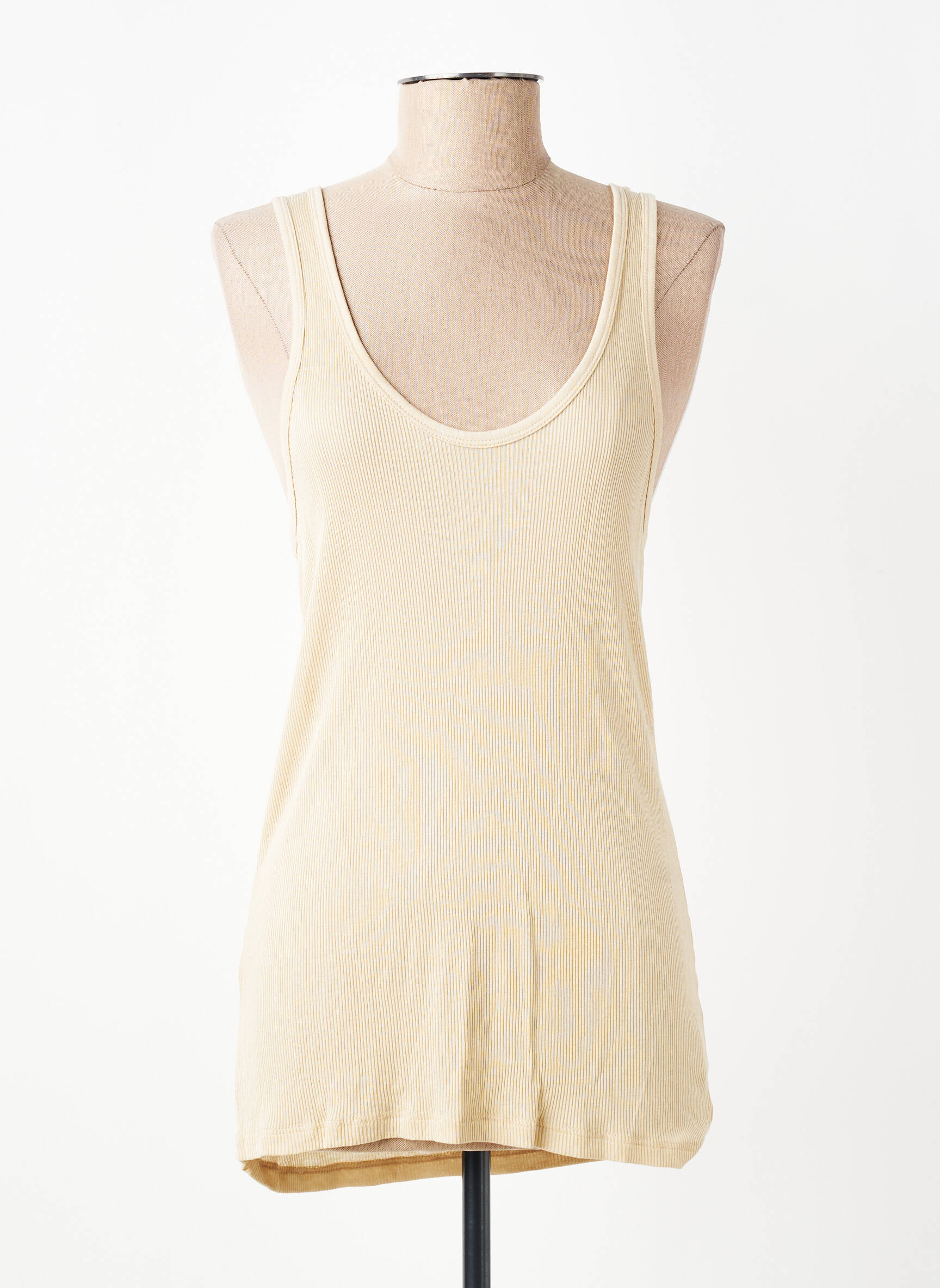 Débardeur stretch sans manche beige AMERICAN VINTAGE femme